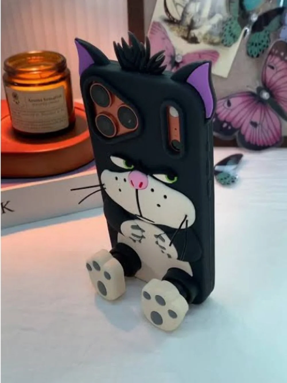 Cute Black Cat Silicone Phone Case IPhone 16